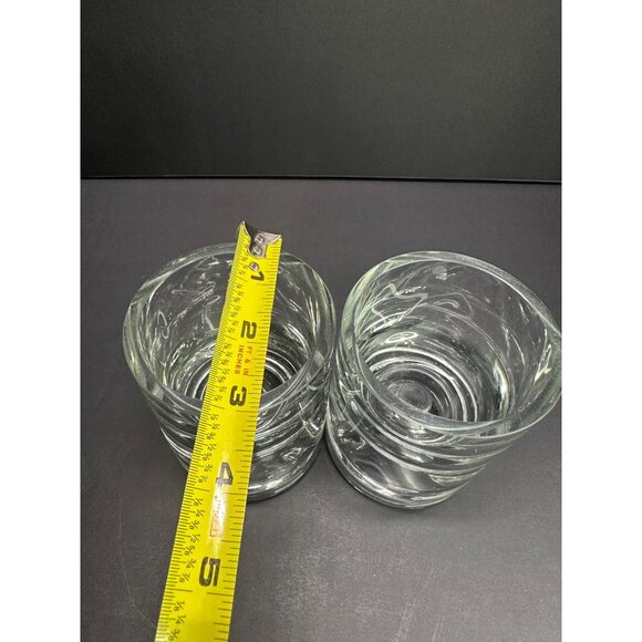 Vintage Whiskey Glasses or Candle Votive Holders Set of 2 Krosno Style Unmarked - Picture 8 of 8